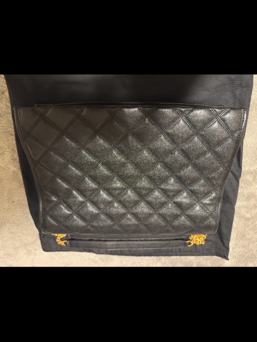 Saint Laurent Black Quilted Leather Flap Bag with Gold YSL Hardware - Picture 4 of 6